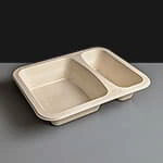 Compostable Two Compartment Meal Tray 1200ml