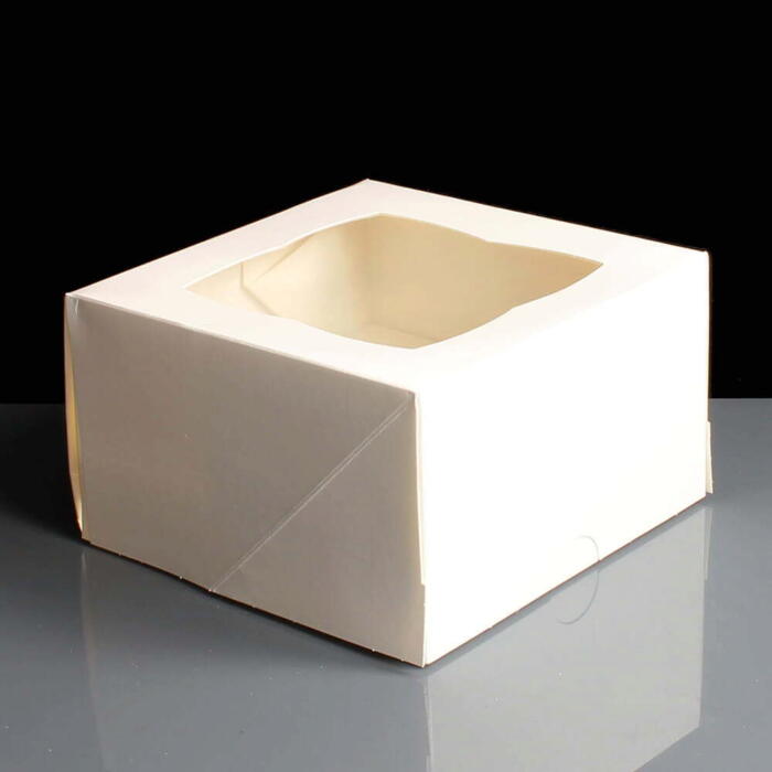 White Cavity Mini Cup Cake Boxes With Film Window