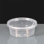 340ml Clear Round Plastic Container and Lid