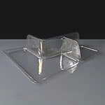 Nibble Snack Box 3 Cavity Curved Insert Clear
