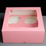 Pink Cupcake Boxes with 4 Holes
