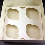 White 4 hole Insert for 7 Cupcake Boxes C0043 & C0033 (100)