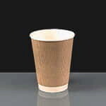 12oz Kraft Ripple Insulated Hot Drink Paper Coffee Cup 