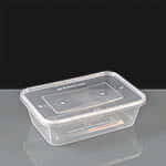 Economy 650cc Clear Rectangular Plastic Container and Lid