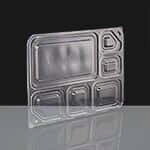 Lid for 6 Compartment Black Plastic Container