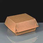Standard Compostable Kraft Clam Shell Burger Box: Box of 250
