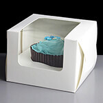 Individual White Cupcake Boxes With Window (25)