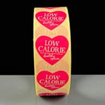 Low Calorie - Healthy Option Pink Heart Labels Pack of 1000