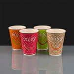 9oz ENJOY Embossed Insulated Paper Coffee Cup