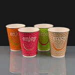 12oz ENJOY Embossed Insulated Paper Coffee Cup