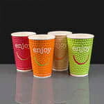 16oz ENJOY Embossed Insulated Paper Coffee Cup