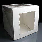 White Windowed Gateaux Cake Box 257mm / 10 inches Cubed