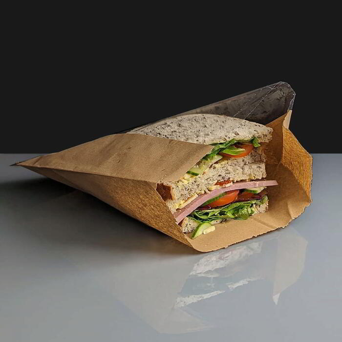 Compostable Paper Bag with Window, 250x250mm