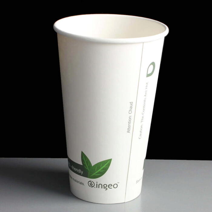 16oz Ingeo Compostable Disposable Coffee Cups Single Wall