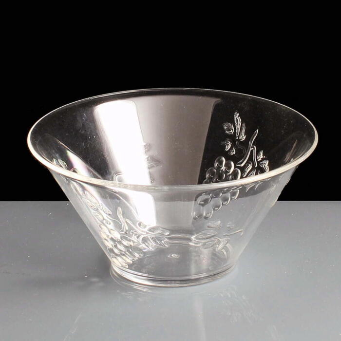 Clear Plastic Side Serving or Pudding Bowl