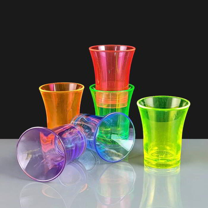 Mixed Colour 25ml Reusable Plastic Shot Glasses Ce 1844