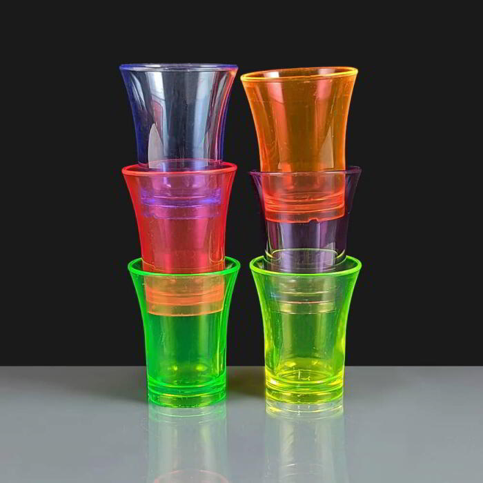 Mixed Colour 25ml Reusable Plastic Shot Glasses Ce 8386