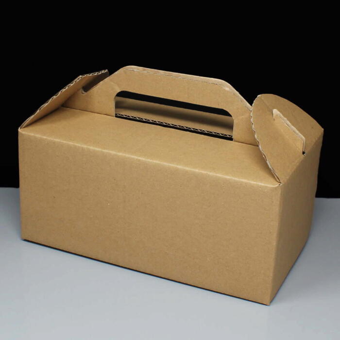 Small Corrugated Card Carry Box / Handled Lunch Box