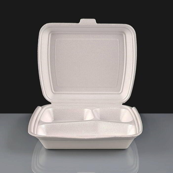 White 3 Compartment Large EPS Take Away Boxes