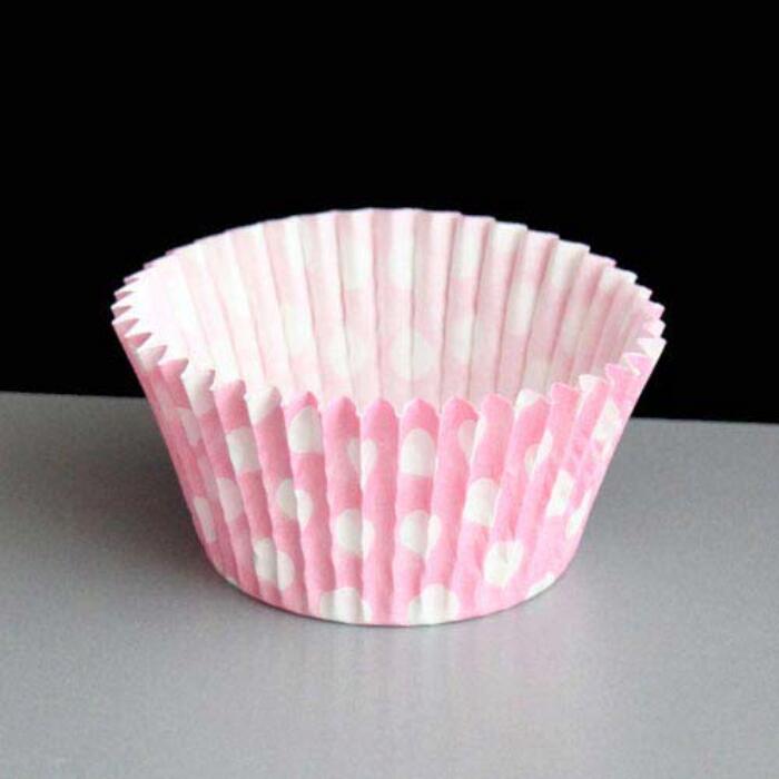 Pink and White Polka Dot Cupcake Cases