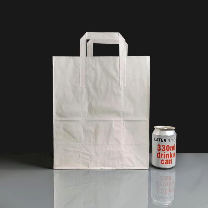 Large White Paper Bags with Handles | Cater 4 You