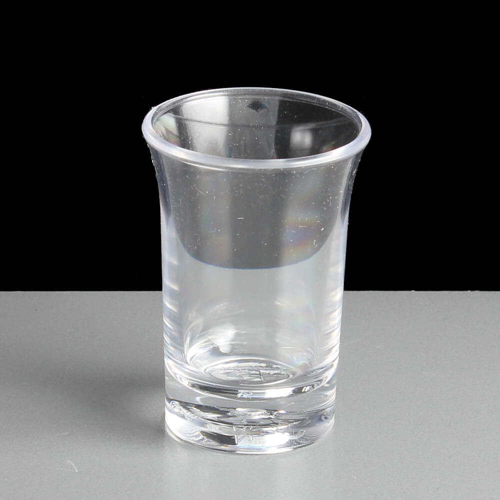 Clear 25ml Flare Plastic Shot Glasses Ce