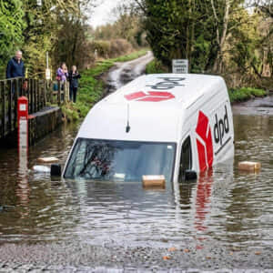 DPD Delivery Van Under Water