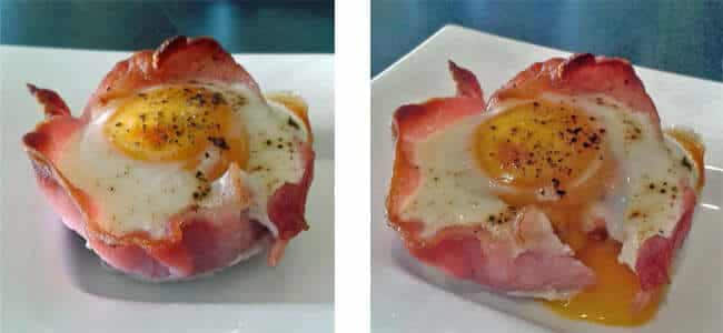 Bacon and Poached Eggs in a Muffin Tray