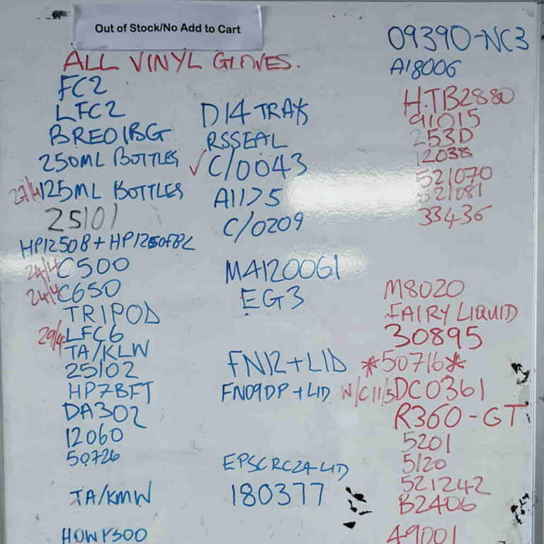 Out of stock board