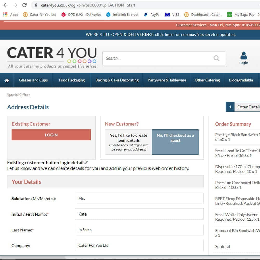 Web Site Updates - Account Login