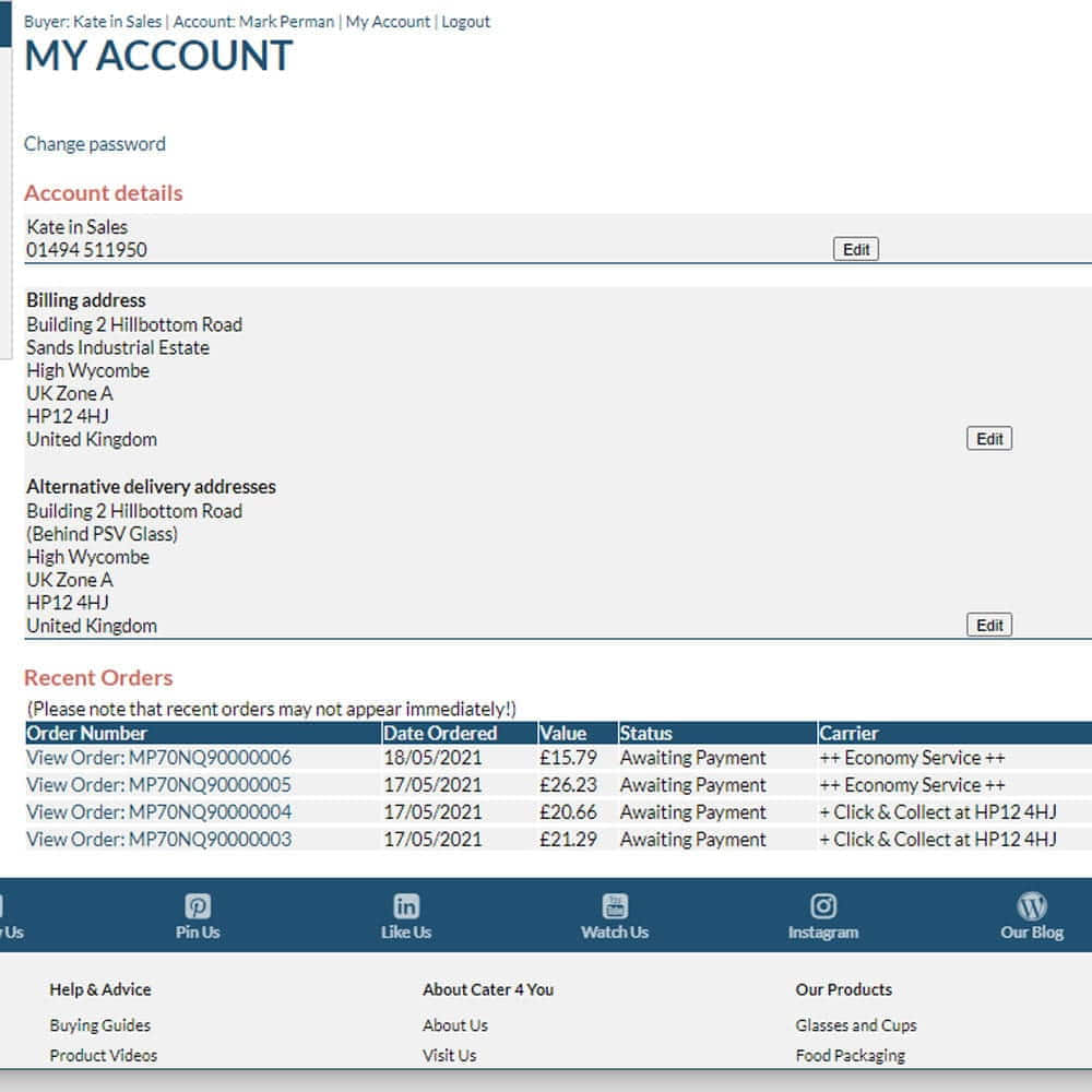 Web Site Updates - Account Login