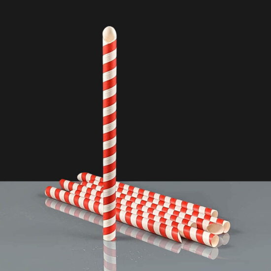 Red and White Striped Bubble Tea Straws Red and White Striped Bubble Tea Straws