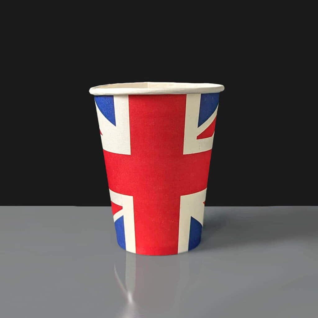 8oz union jack paper cups