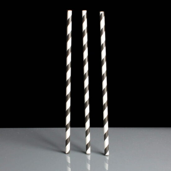 Black and white striped paper straws Black and white striped paper straws