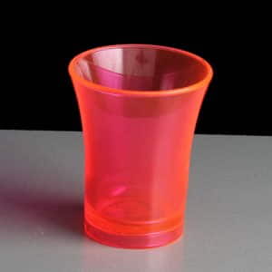 BB001-2RED - 25ml Reusable Neon Red / Pink Shot Glass