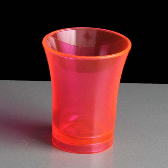 BB001-2RED - 25ml Reusable Neon Red / Pink Shot Glass