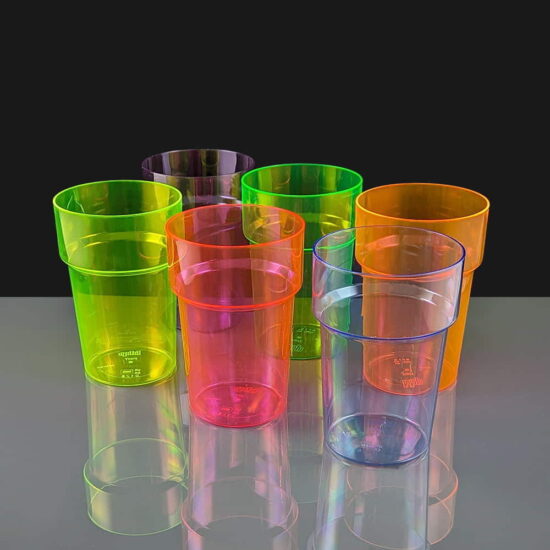 bb250-2mnce Mixed Colour Pint Glasses