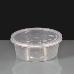 280ml Clear Round Plastic Container and Lid
