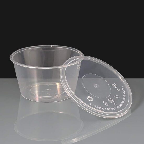 450ml Clear Round Plastic Container and Lid 450ml Clear Round Plastic Container and Lid