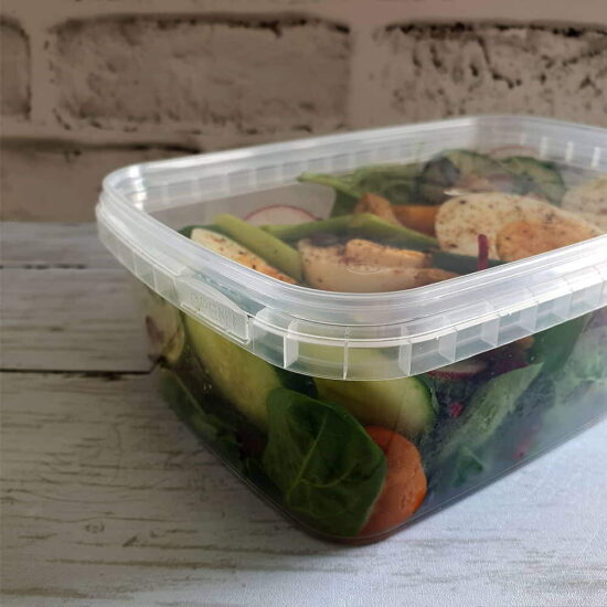 1000cc Rectangular Tamper Evident Container - Corner 1000cc Rectangular Tamper Evident Container - Corner