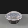12oz Round Black Containers & Lid