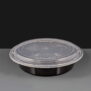 48oz Round Black Containers and Lid