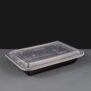 28oz Black Plastic Take Away Container and lid