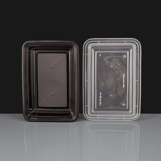 28oz Black Plastic Take Away Container and lid 28oz Black Plastic Take Away Container and lid