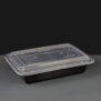 32oz Black Plastic Take Away Container and lid