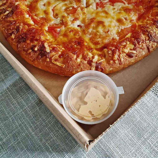 12" Brown Pizza Box corner with Pizza 12" Brown Pizza Box corner with Pizza