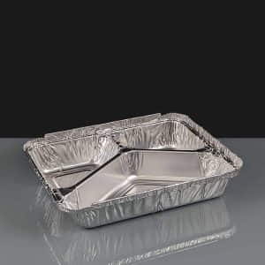 Rectangular Three Compartment Foil Take Away Containers