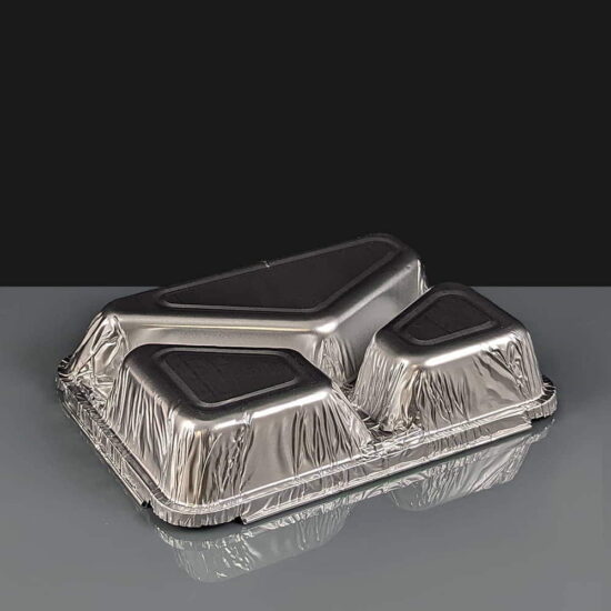 Rectangular Three Compartment Foil Take Away Containers Rectangular Three Compartment Foil Take Away Containers