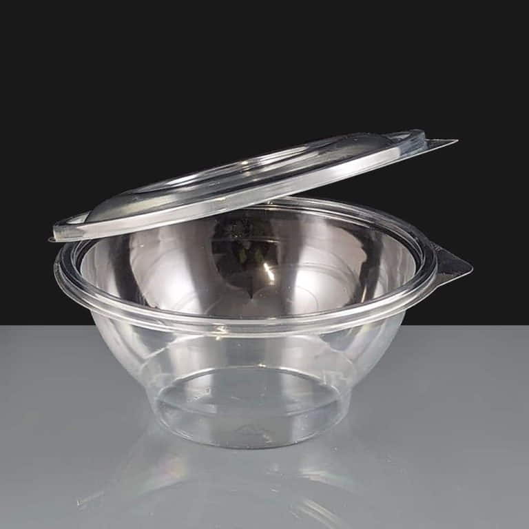 1000cc Clear - Hinged Contour Salad Bowls