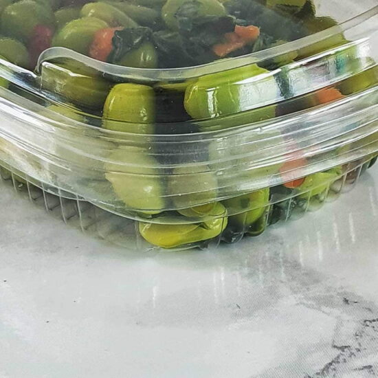 125cc Clear - Fresco Hinged Salad Container Quarter View 125cc Clear - Fresco Hinged Salad Container Quarter View